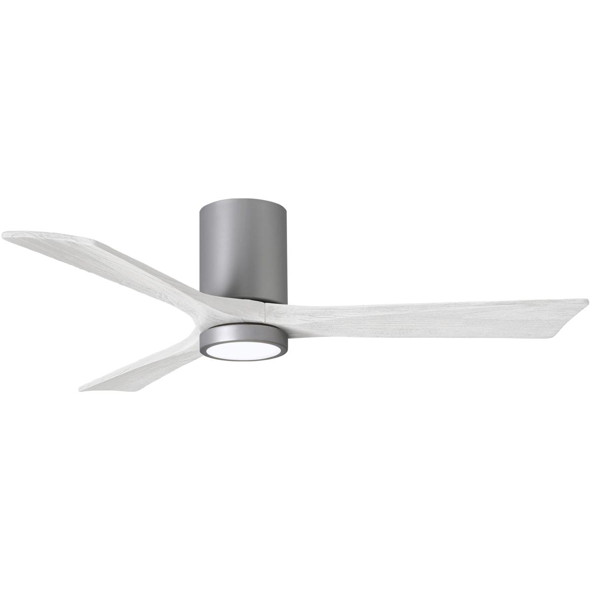 Matthews Fan Co IR3HLK-BN-MWH-52 Atlas Irene-3HLK 52 inch Brushed Nickel with Matte White Blades Flush Mount Paddle Fan