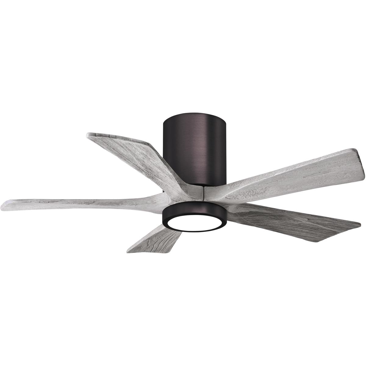 Matthews Fan Co IR5HLK-BB-BW-42 Atlas Irene-5HLK 42 inch Brushed Bronze with Barn Wood Tone Blades Flush Mount Paddle Fan