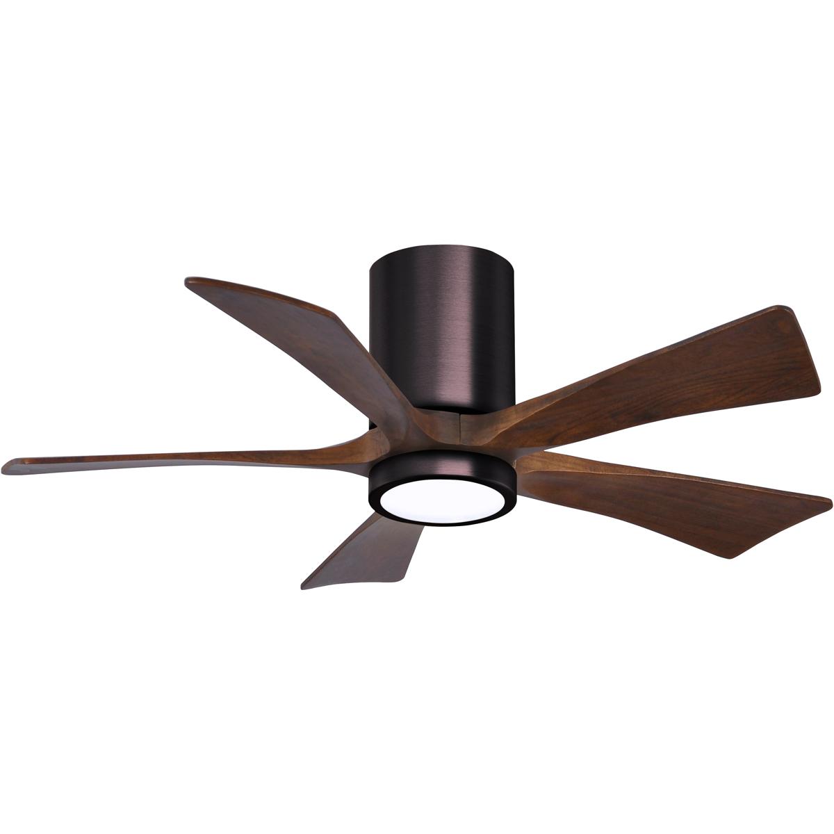 Matthews Fan Co IR5HLK-BB-WA-42 Atlas Irene-5HLK 42 inch Brushed Bronze with Walnut Tone Blades Flush Mount Paddle Fan