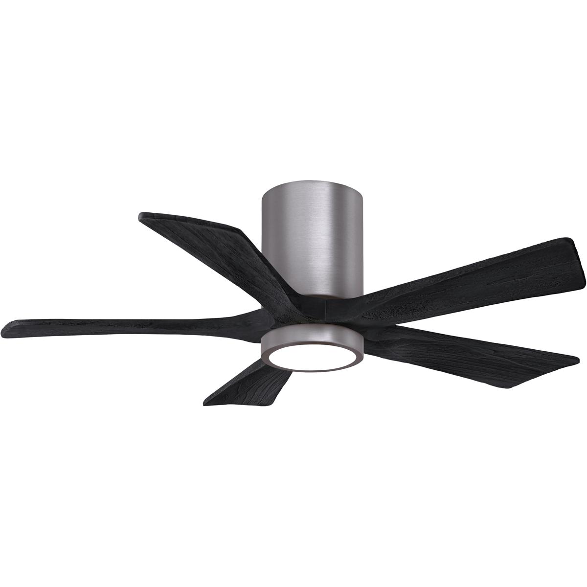 Matthews Fan Co IR5HLK-BP-BK-42 Atlas Irene-5HLK 42 inch Brushed Pewter with Matte Black Blades Flush Mount Paddle Fan