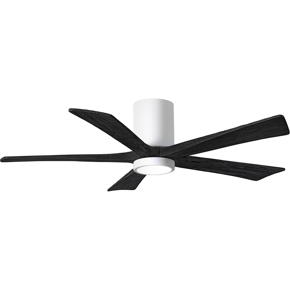 Matthews Fan Co IR5HLK-WH-BK-52 Atlas Irene-5HLK 52 inch Gloss White with Matte Black Blades Flush Mount Paddle Fan