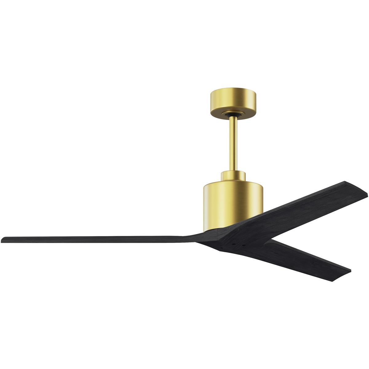 Matthews Fan Co MW-BRBR-BK-60 Atlas Mollywood 60 inch Brushed Brass with Matte Black Blades Ceiling Fan