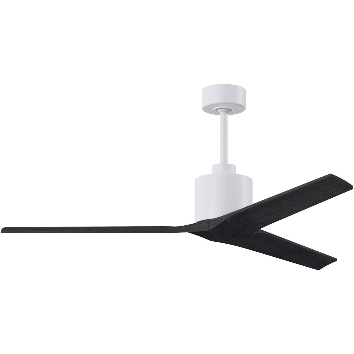 Matthews Fan Co MW-MWH-BK-60 Atlas Mollywood 60 inch Matte White with Matte Black Blades Ceiling Fan