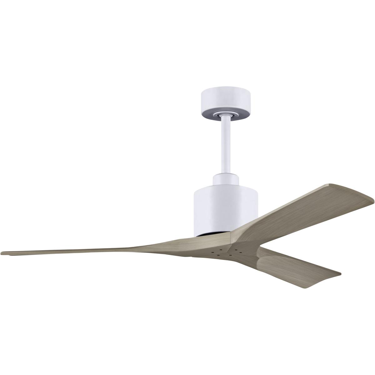 Matthews Fan Co NK-MWH-GA-52 Atlas Nan 52 inch Matte White with Gray Ash Tone Blades Ceiling Fan