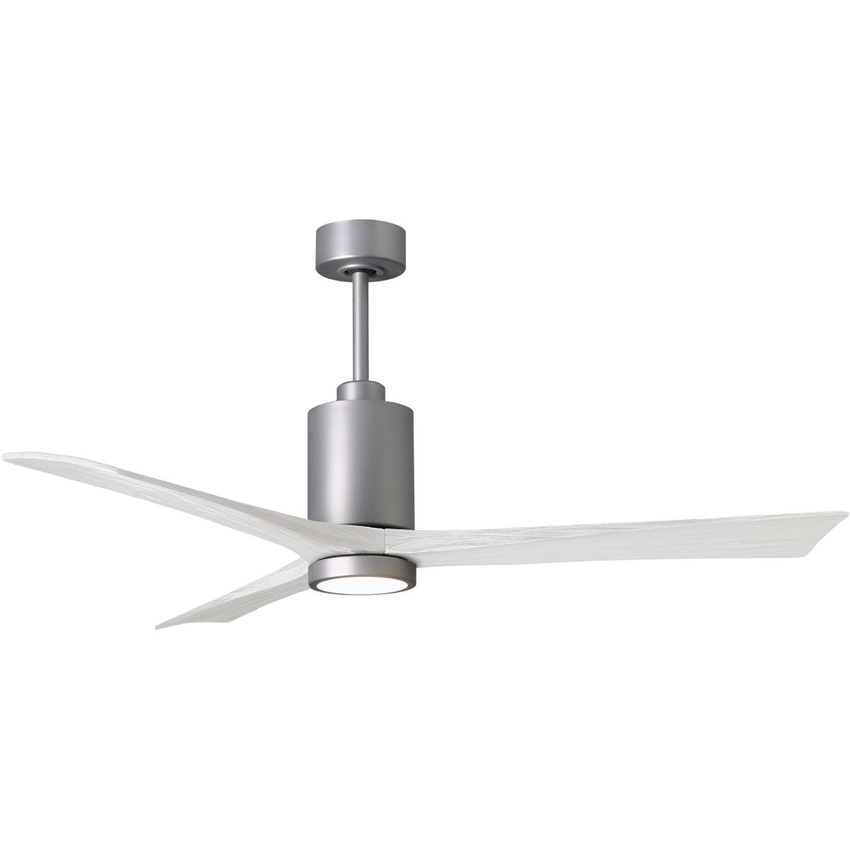 Matthews Fan Co PA3-BN-MWH-60 Atlas Patricia-3 60 inch Brushed Nickel with Matte White Blades Ceiling Fan