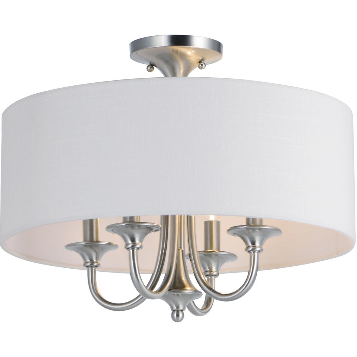 Maxim Lighting 10013WLSN Bongo 4 Light 18 inch Satin Nickel Semi-Flush Mount Ceiling Light