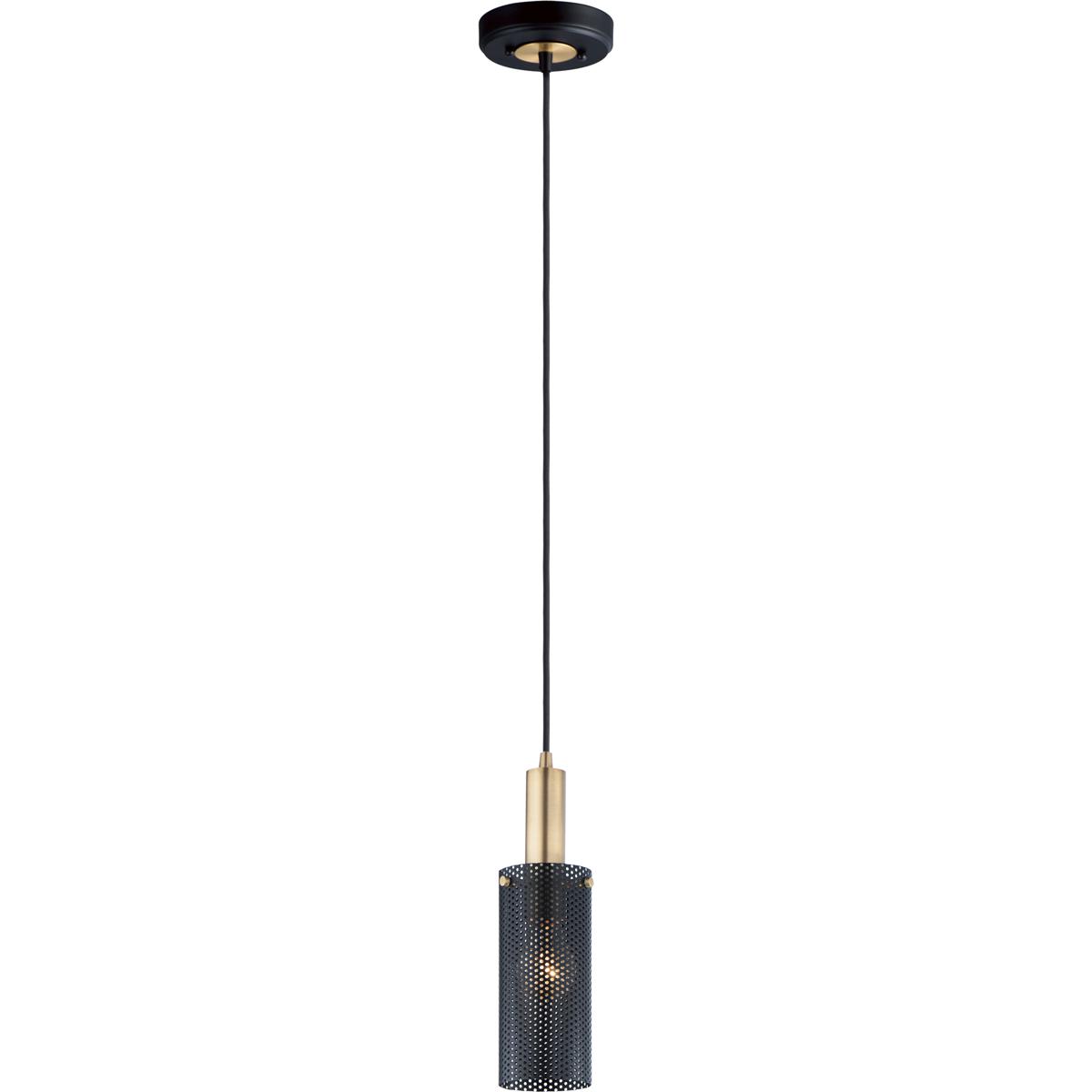Maxim Lighting 10081BKSBR Perf 1 Light 3.5 inch Black and Satin Brass Mini Pendant Ceiling Light