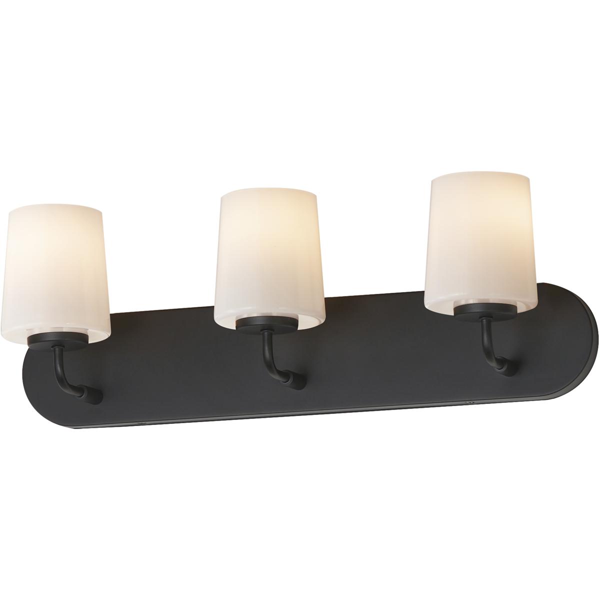 Maxim Lighting 12893WTBK Durham 3 Light 24 inch Black Bath Vanity Wall Light