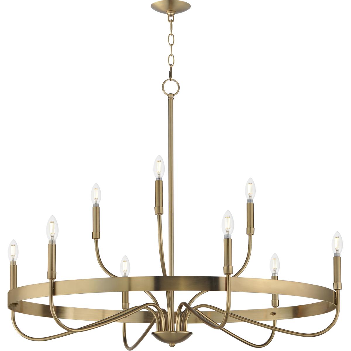 Maxim Lighting 14499HR Frankie 9 Light 39.75 inch Heritage Single-Tier Chandelier Ceiling Light