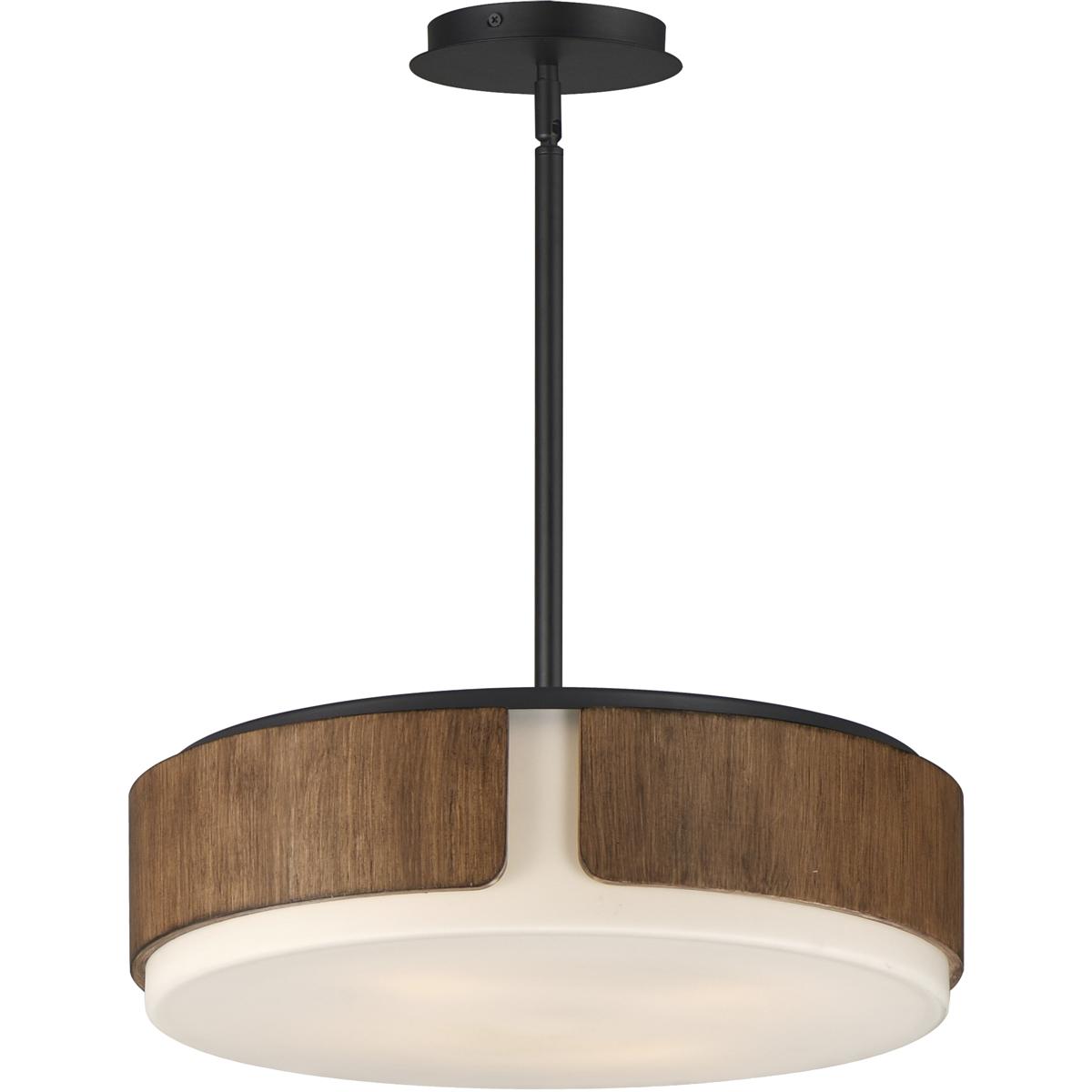 Maxim Lighting 21716SWWNBK Draughtsman 4 Light 18 inch Walnut and Black Flush Mount Ceiling Light in Satin White