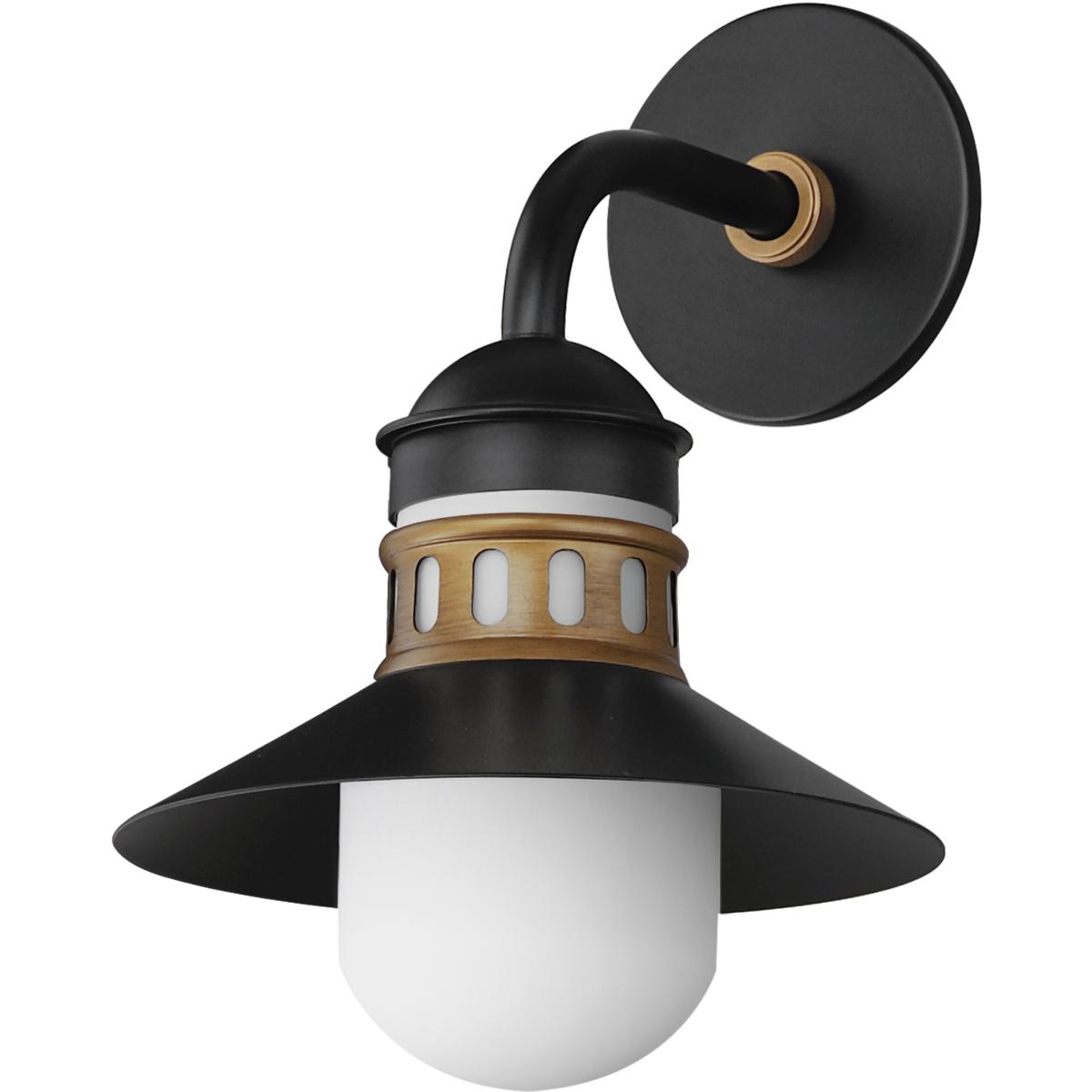 Maxim Lighting 35122SWBKAB Admiralty 1 Light 14.5 inch Black and Antique Brass Outdoor Wall Mount in Antique Brass and Black