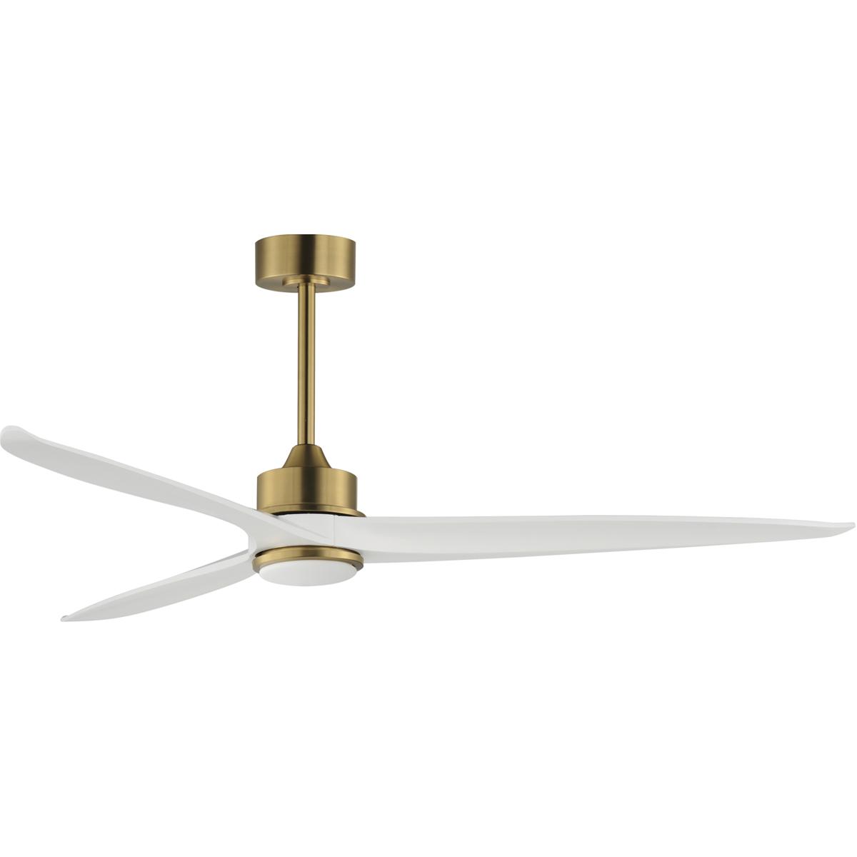 Maxim Lighting 88834NAB Woodwind 80 inch Natural Aged Brass Indoor Ceiling Fan in White