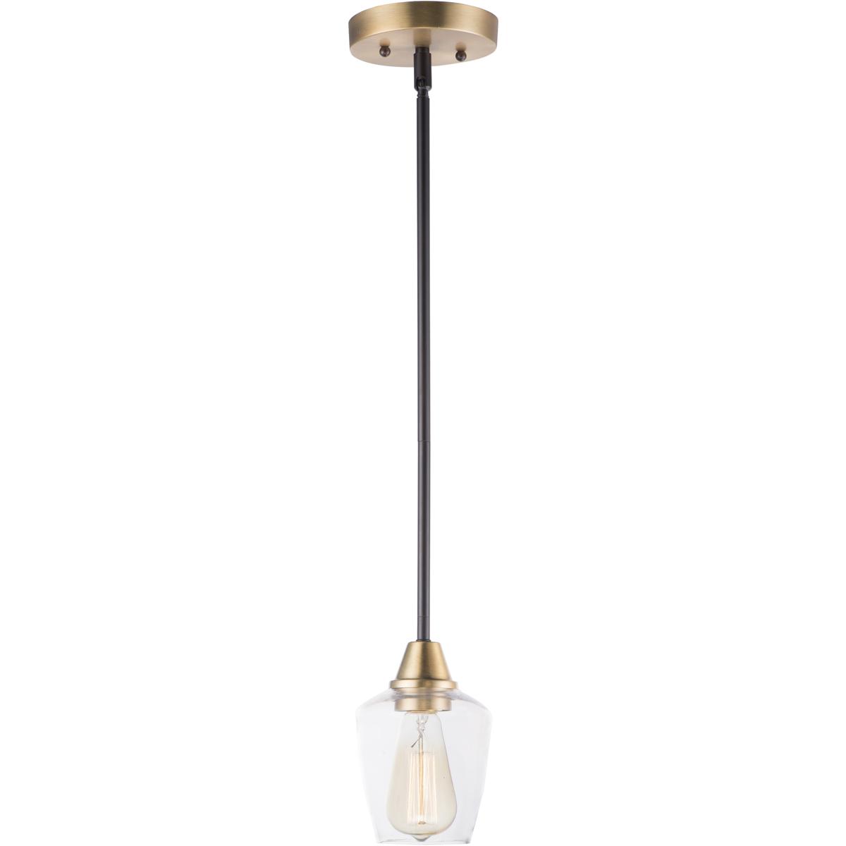 Maxim Lighting 96120CLBZAB Goblet 1 Light 4.75 inch Bronze and Antique Brass Mini Pendant Ceiling Light