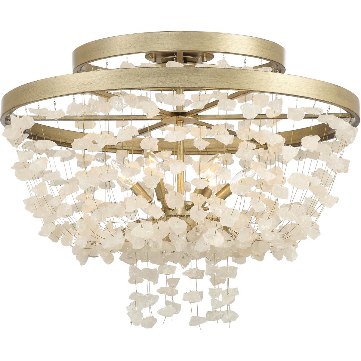 Metropolitan N6896-898 Stonybrook 6 Light 30.25 inch Havana Gold Flush Mount Ceiling Light