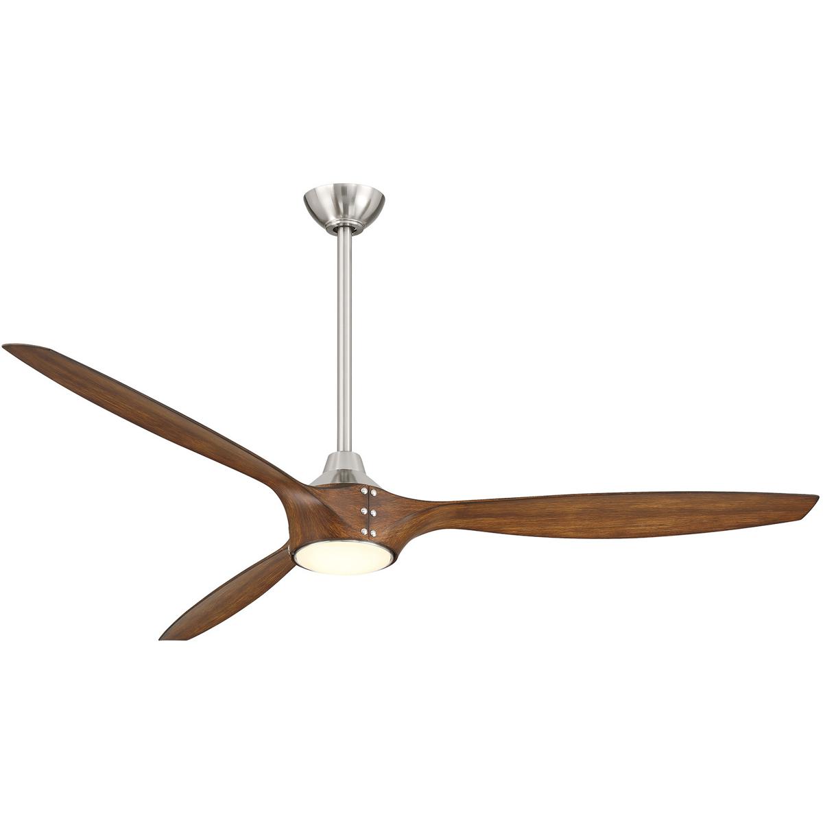 Minka-Aire F762L-BN/DK Pierce 65 inch Brushed Nickel with Distressed Koa with Distressed Koa Blades Smart Ceiling Fan