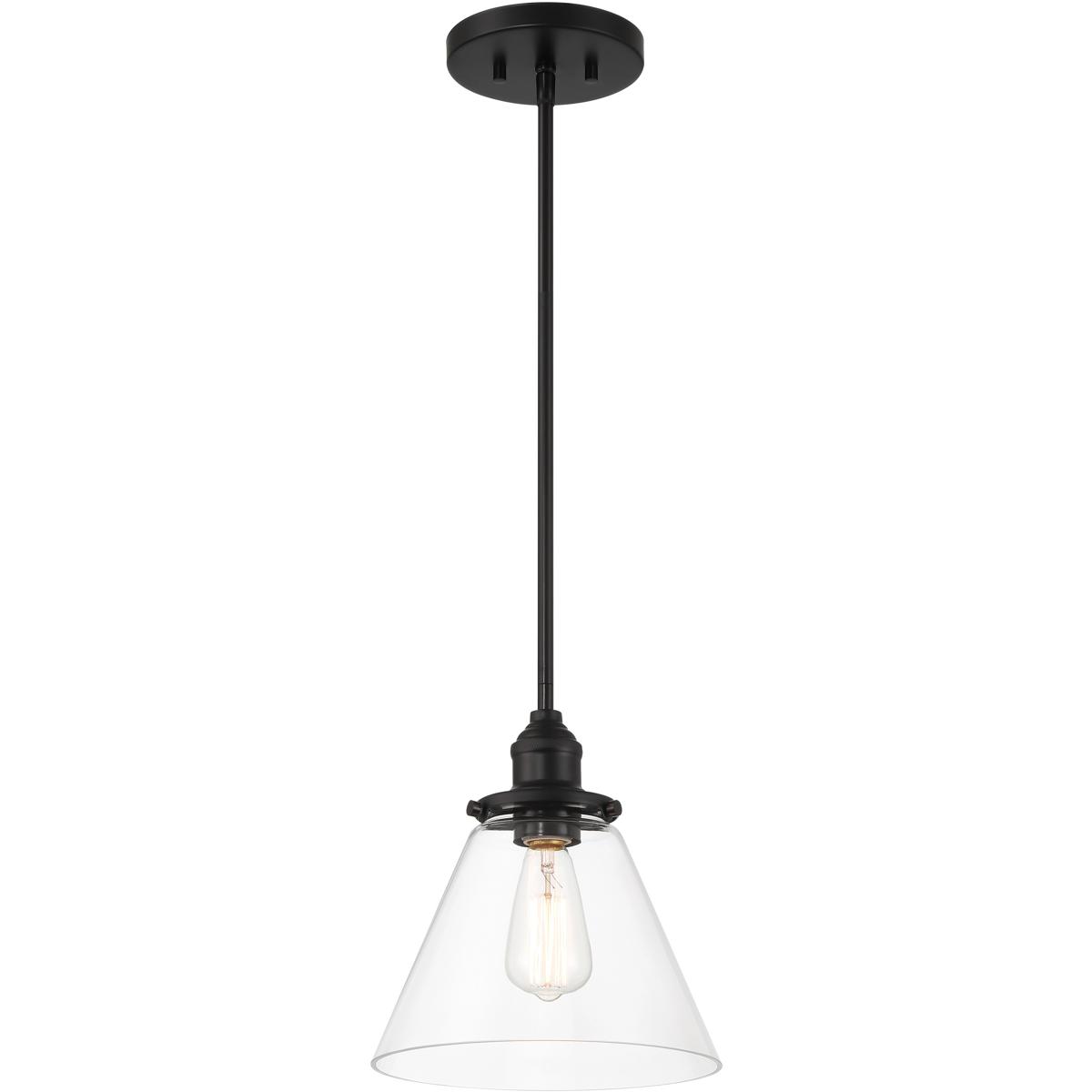 Minka-Lavery 5686-66A Barwell 1 Light 10 inch Coal Black Mini Pendant Ceiling Light