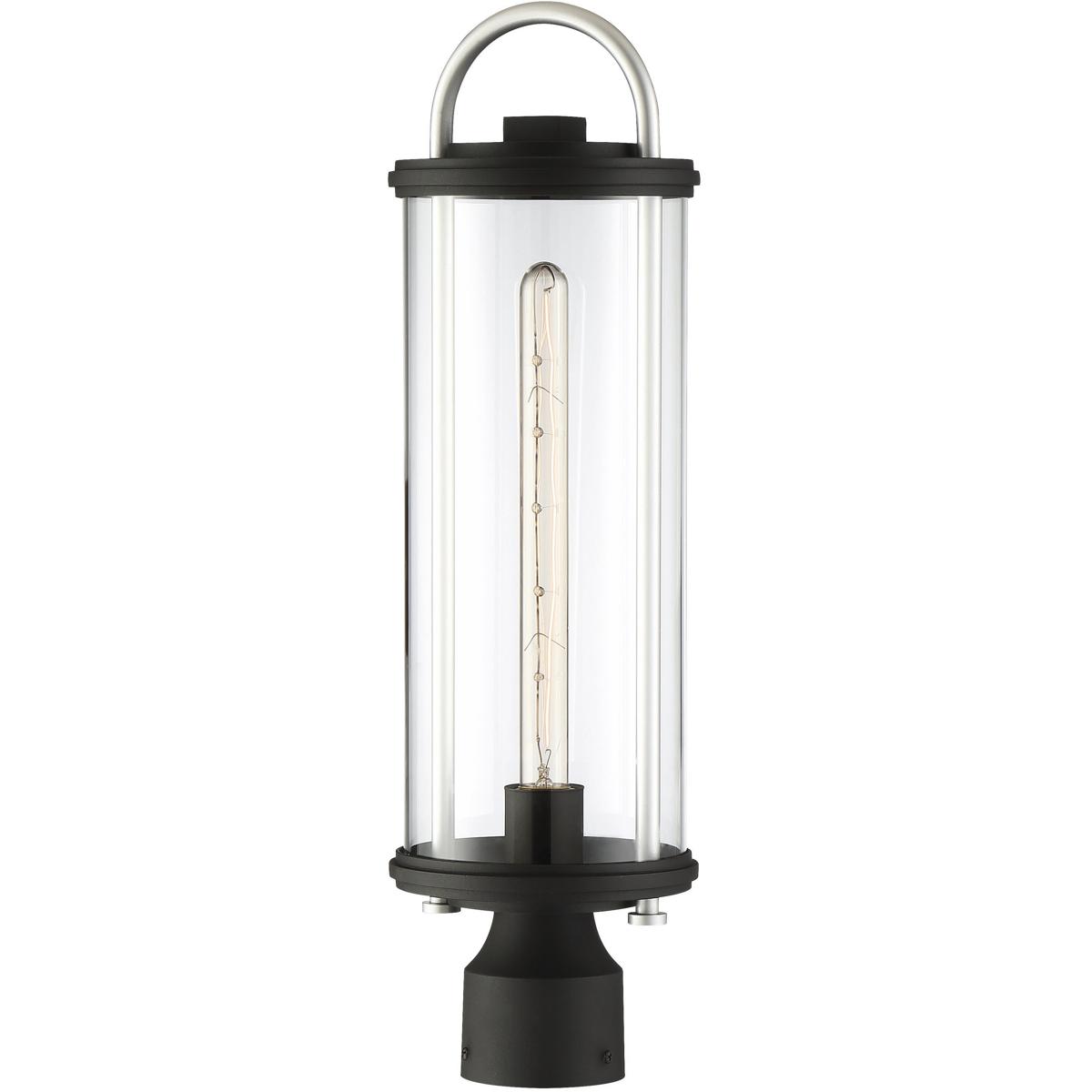 Minka-Lavery 72676-32 Keyser 1 Light 21.75 inch Coal/Silver Accent Outdoor Post Mount Lantern, The Great Outdoors