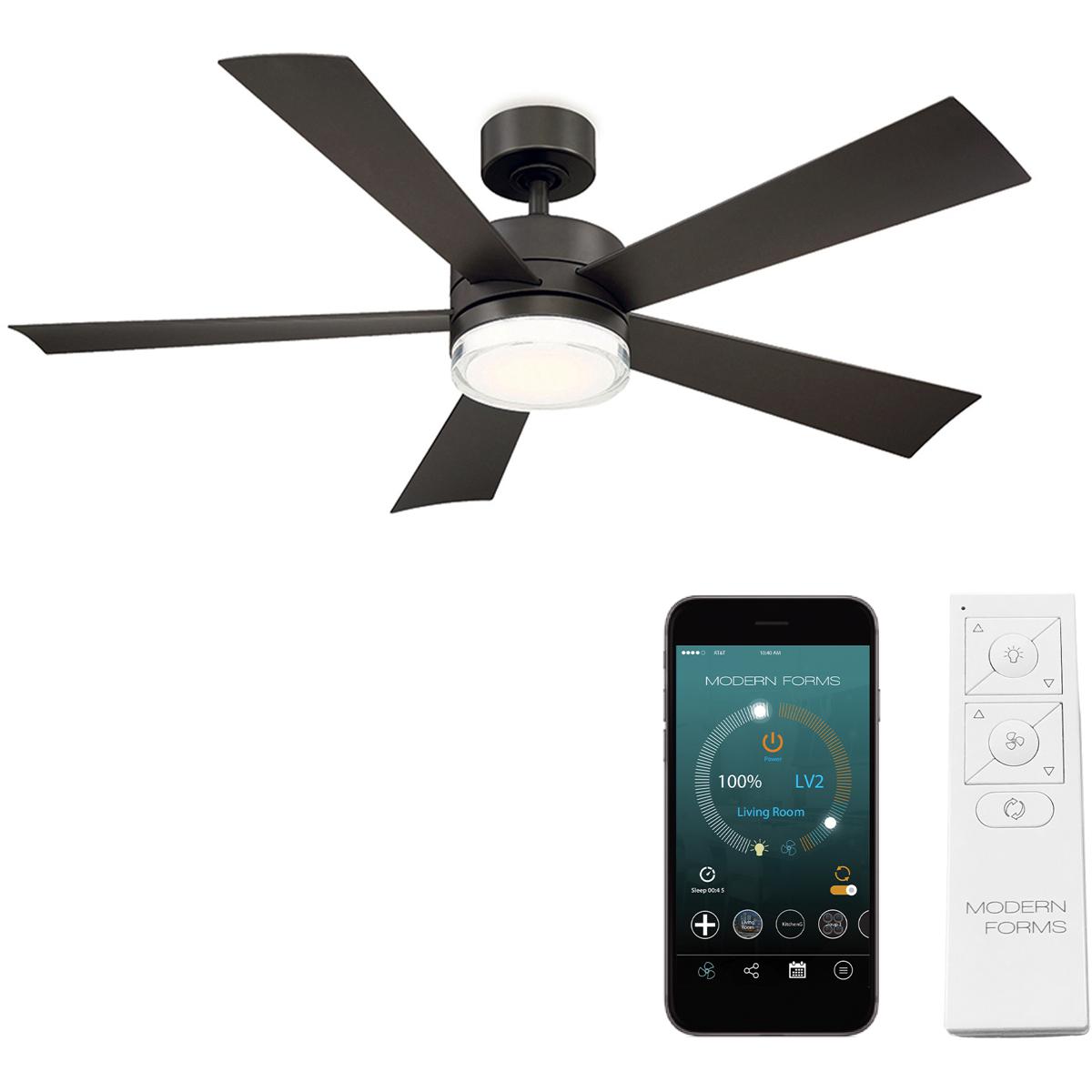 Modern Forms FR-W1801-52L-35-BZ Wynd 52 inch Bronze Downrod Ceiling Fan in 3500K