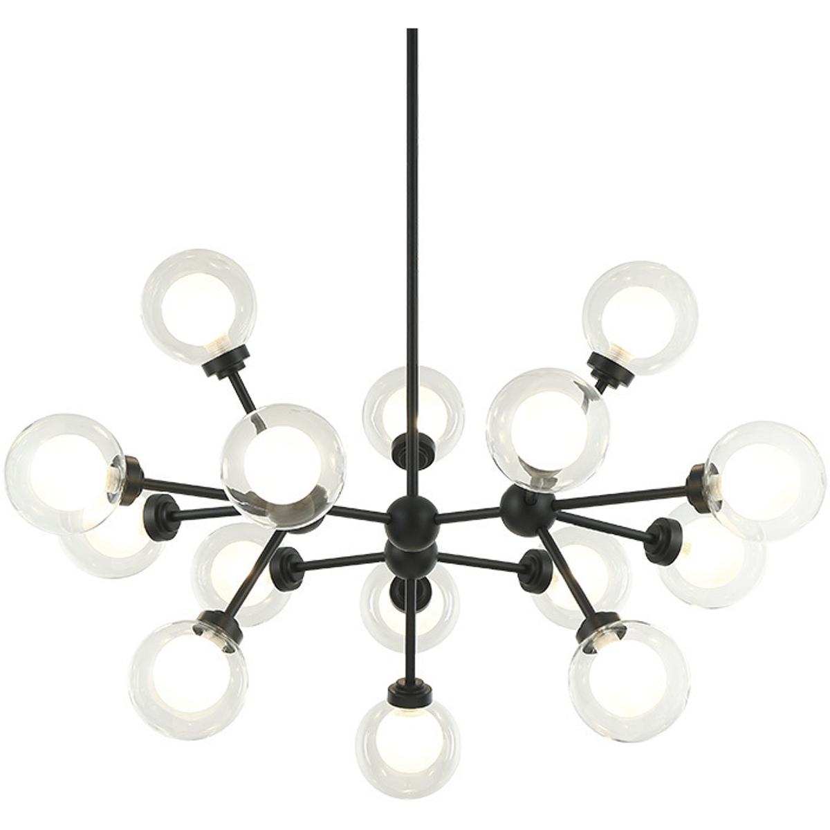 Matteo Lighting C33015MB Solaris 15 Light 34 inch Matte Black Pendant Ceiling Light