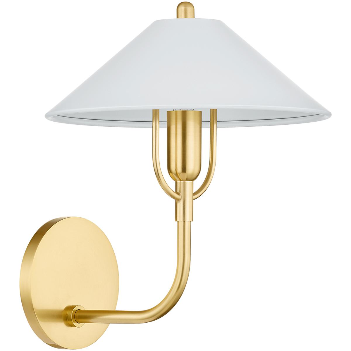 Mitzi H866101-AGB/SWH Mariel 1 Light 9.75 inch Aged Brass/Soft White Wall Sconce Wall Light in Aged Brass and Soft White