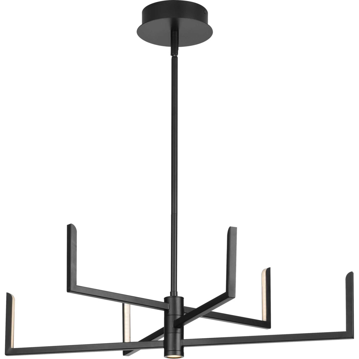 Progress P400260-031-30 Pivot LED LED 28.25 inch Matte Black Chandelier Ceiling Light, Progress LED