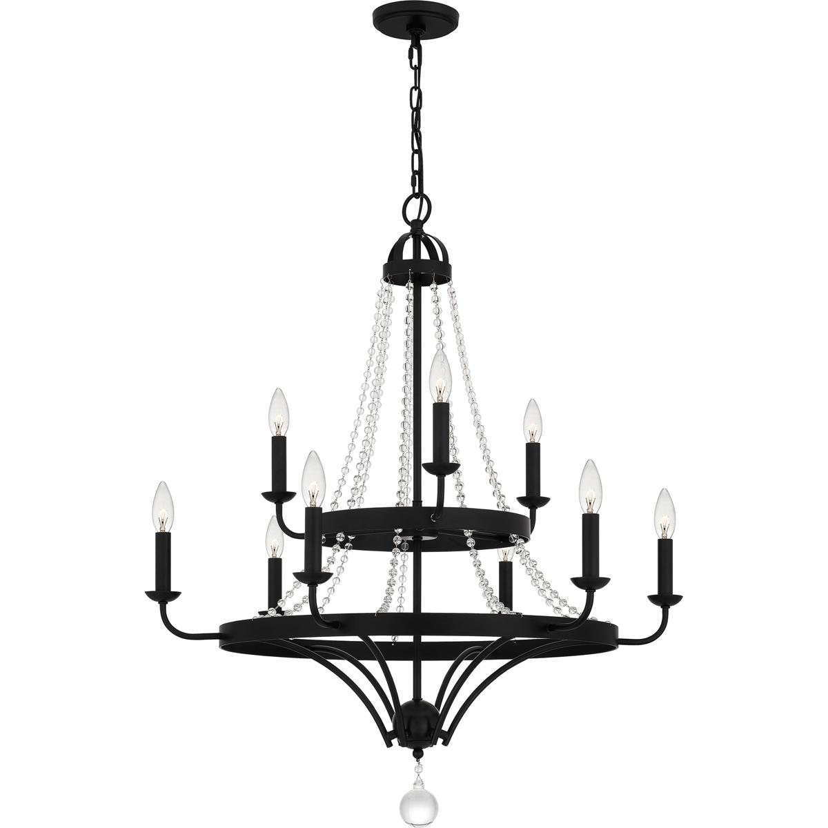 Quoizel ADL5030MBK Adelaide 9 Light 30 inch Matte Black Chandelier Ceiling Light
