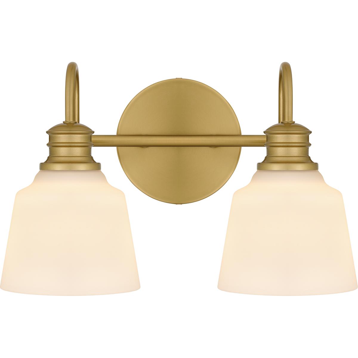 Quoizel HIN8614AB Hinton 2 Light 14 inch Aged Brass Bath Light Wall Light, Medium