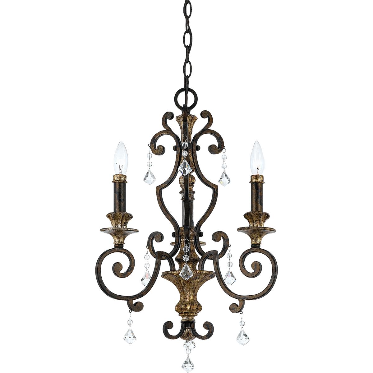 Quoizel MQ5003HL Marquette 3 Light 17 inch Heirloom Mini Chandelier Ceiling Light