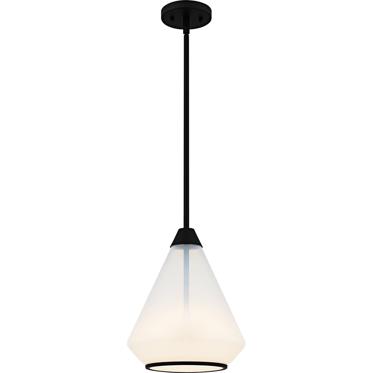 Quoizel QP6750MBK Haze 1 Light 10.5 inch Matte Black Mini Pendant Ceiling Light, Small