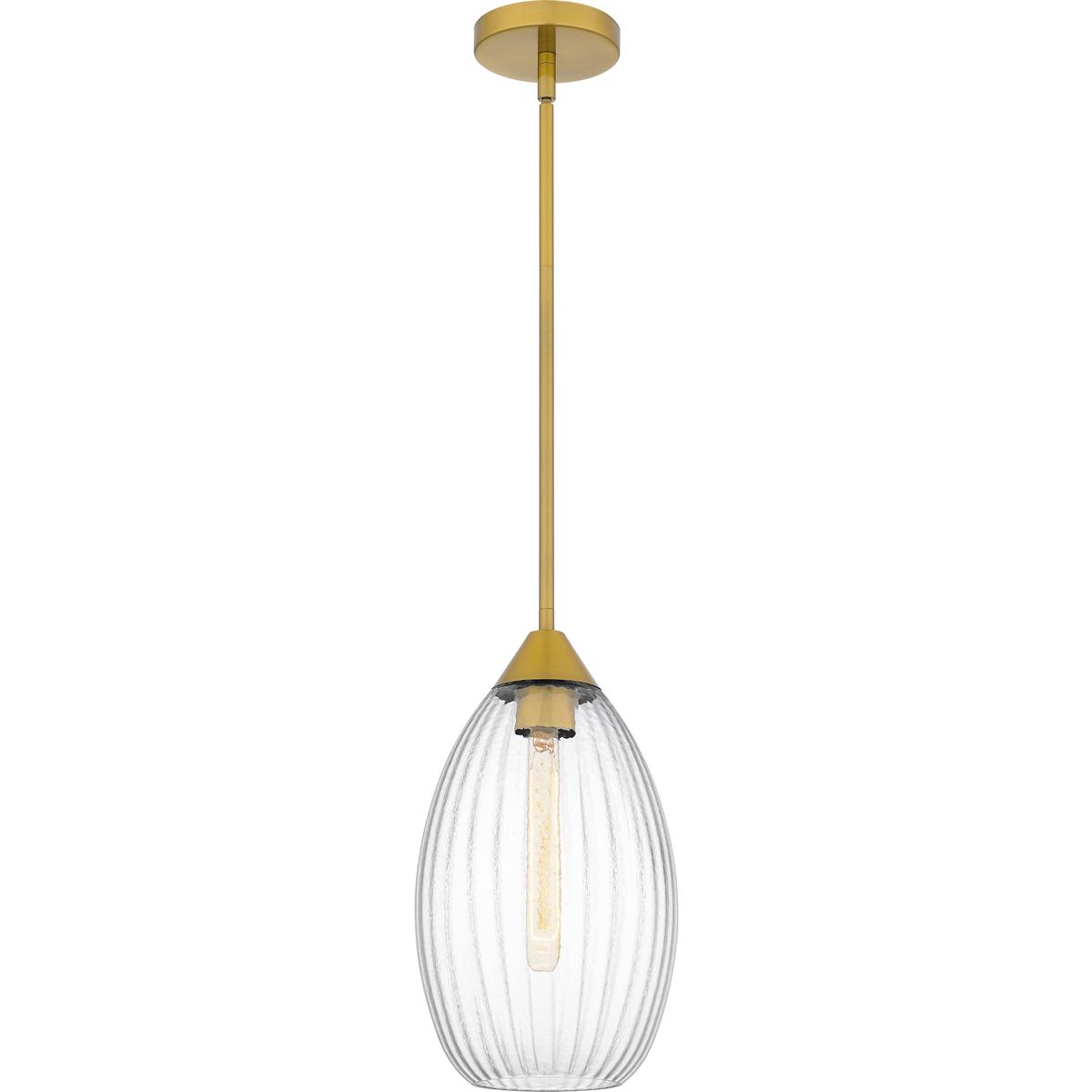 Lighting New York QPP6756BRG Quoizel Marza 1 Light 8.5 inch Brushed Gold Mini Pendant Ceiling Light, Small QPP6756BRG - Open Box