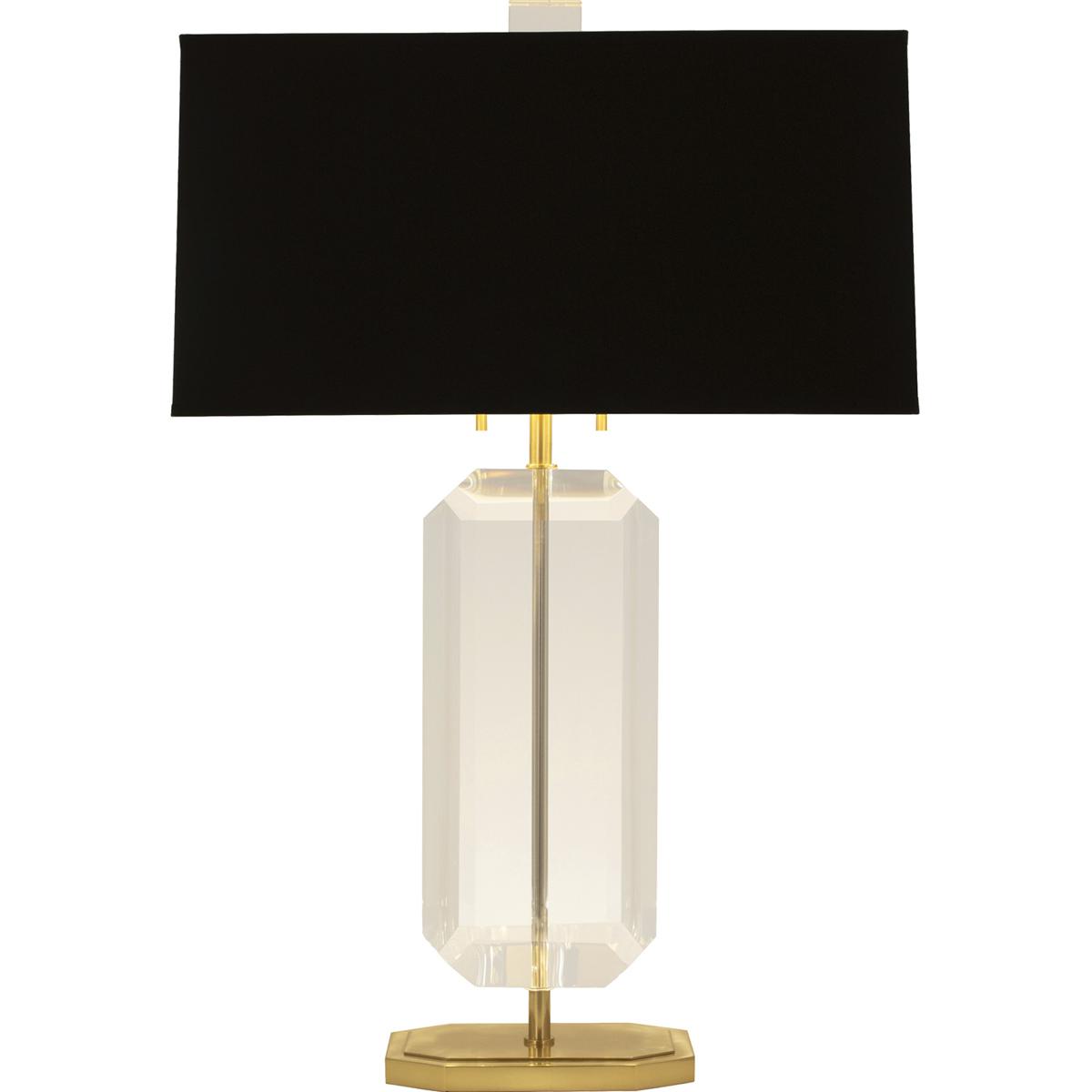 Robert Abbey 1196B Jacqueline 29.75 inch 100 watt Modern Brass Finish with Clear Crystal Accents Table Lamp Portable Light in Black With Matte Gold