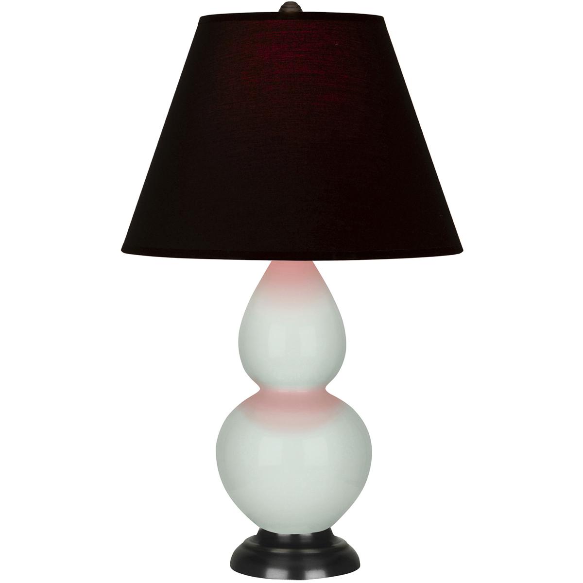 Robert Abbey 1787K Small Double Gourd 22.75 inch 150 watt Celadon Glazed Ceramic with Deep Patina Bronze Accent Lamp Portable Light in Ink Black with