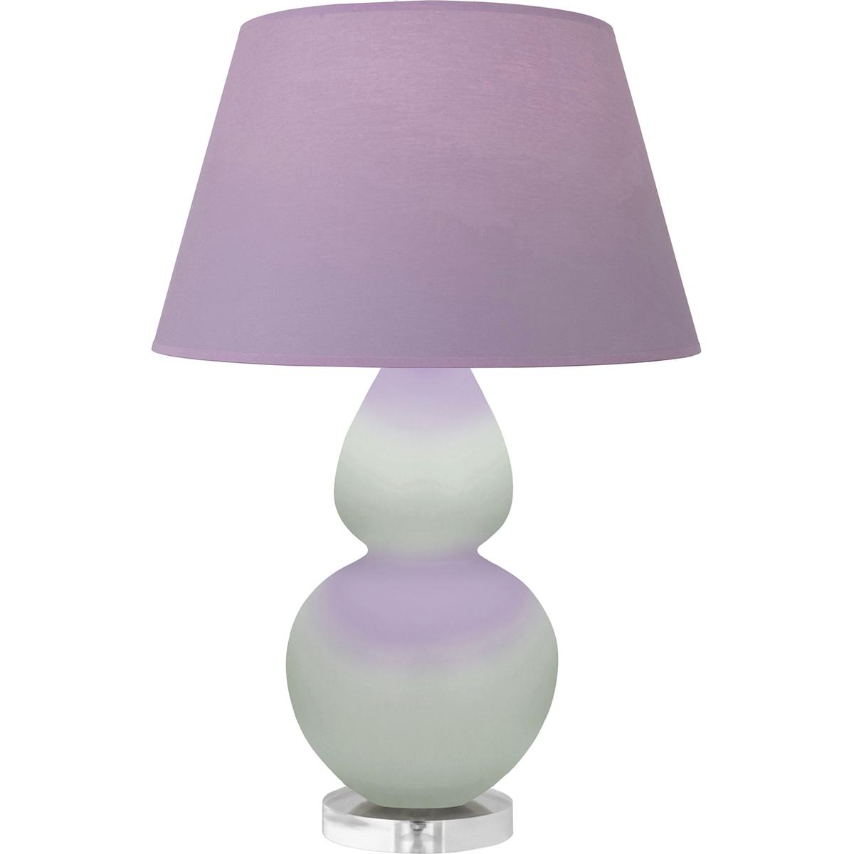 Robert Abbey MCL62L Double Gourd 30 inch 150 watt Matte Celadon Glazed Ceramic with Lucite Base Table Lamp Portable Light in Lavender with Plum