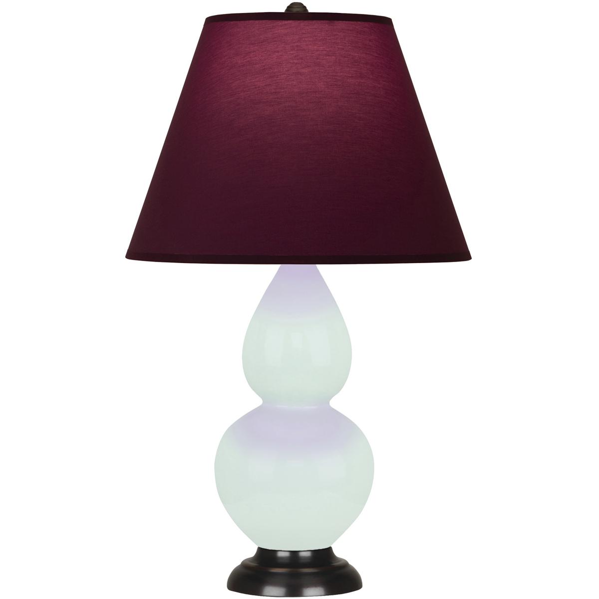 Robert Abbey MN11P Small Double Gourd 22.75 inch 27 watt Mint with Deep Patina Bronze Accent Lamp Portable Light in Plum with Lavender