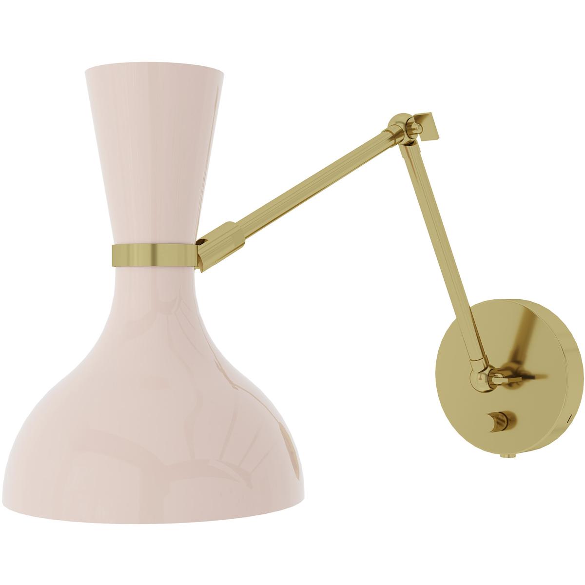 Robert Abbey RW18RW Clare 1 Light 7 inch Rose Water with Modern Brass Adjustable Armed Wall Sconce Wall Light