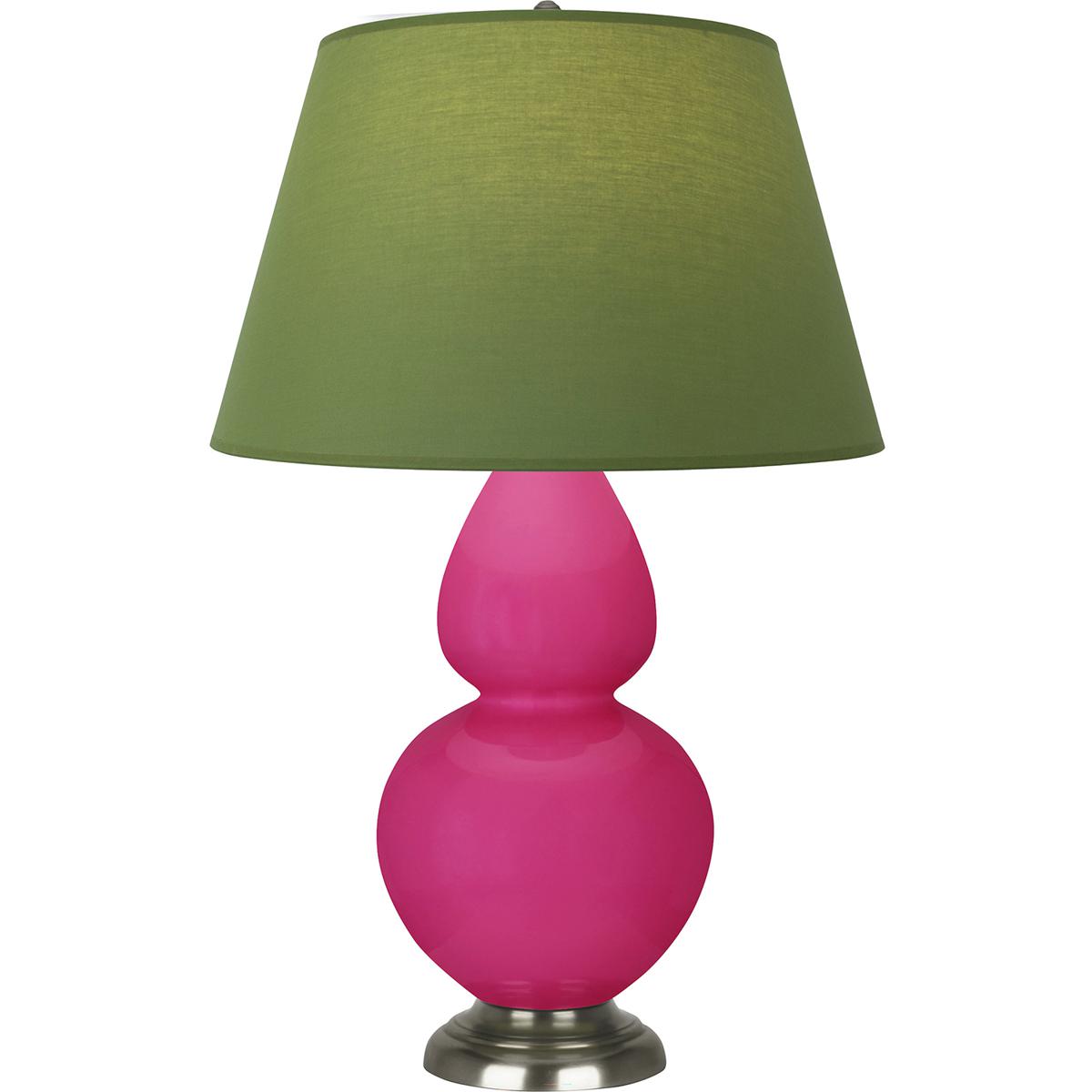 Robert Abbey RZ22G Double Gourd 31 inch 150 watt Razzle Rose Glazed Ceramic with Antique Silver Table Lamp Portable Light in Tea Green with Taupe
