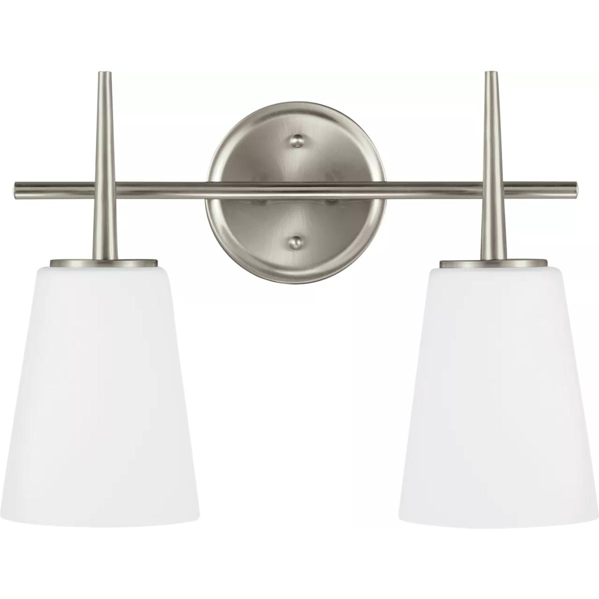 Generation Lighting 4440402EN3-962 Driscoll 2 Light 15.5 inch Brushed Nickel Wall Bath Fixture Wall Light