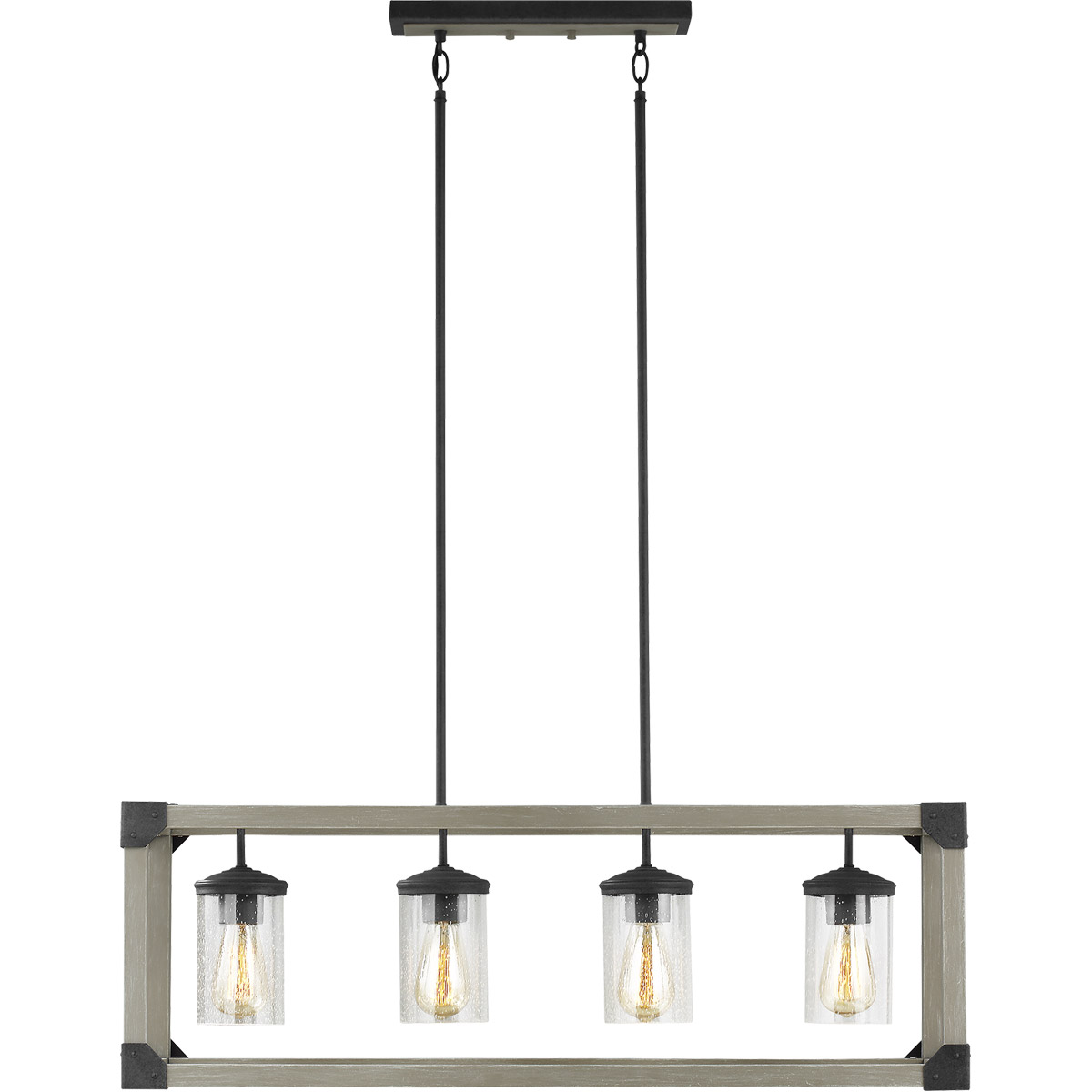 Generation Lighting 6613304-803 Dunning 4 Light 36 inch Driftwood Gray Linear Chandelier Ceiling Light