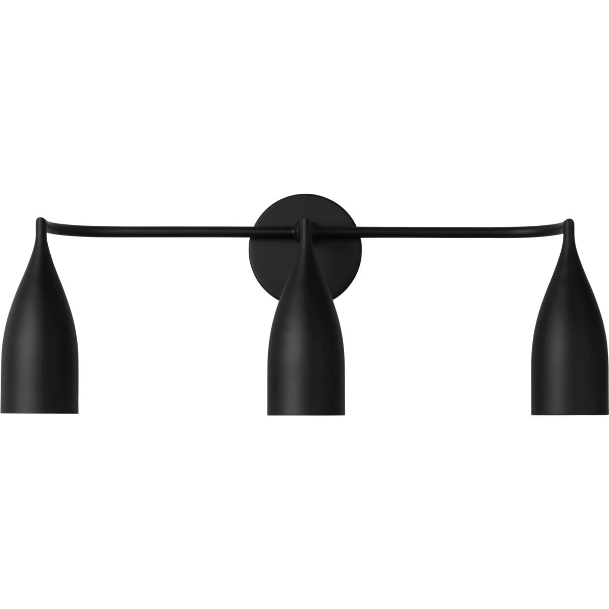 Generation Lighting GLV1083MBK Maya 3 Light 26.13 inch Midnight Black Vanity Light Wall Light, Medium