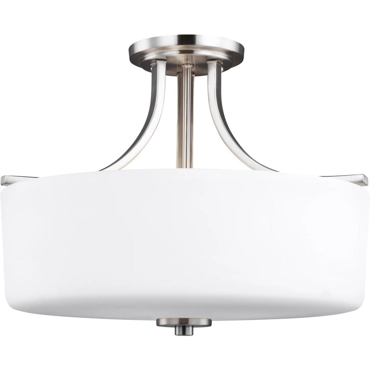 Generation Lighting 7728803EN3-962 Canfield 3 Light 16 inch Brushed Nickel Semi-Flush Mount Ceiling Light