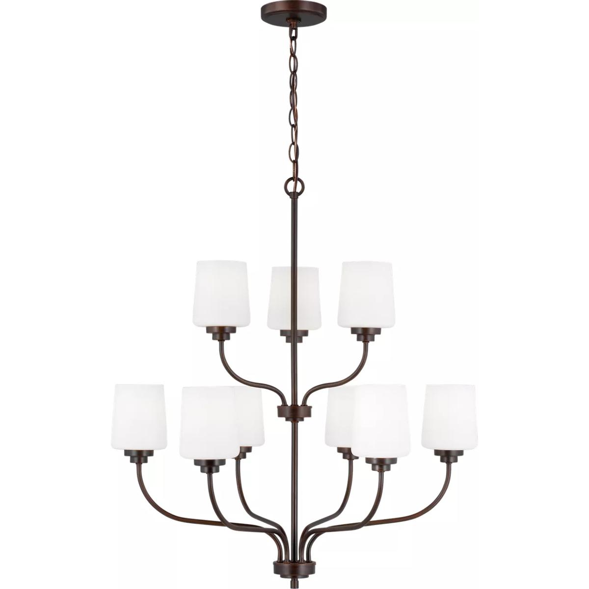 Generation Lighting 3102809EN3-710 Windom 9 Light 28 inch Bronze Chandelier Ceiling Light in Burnt Sienna