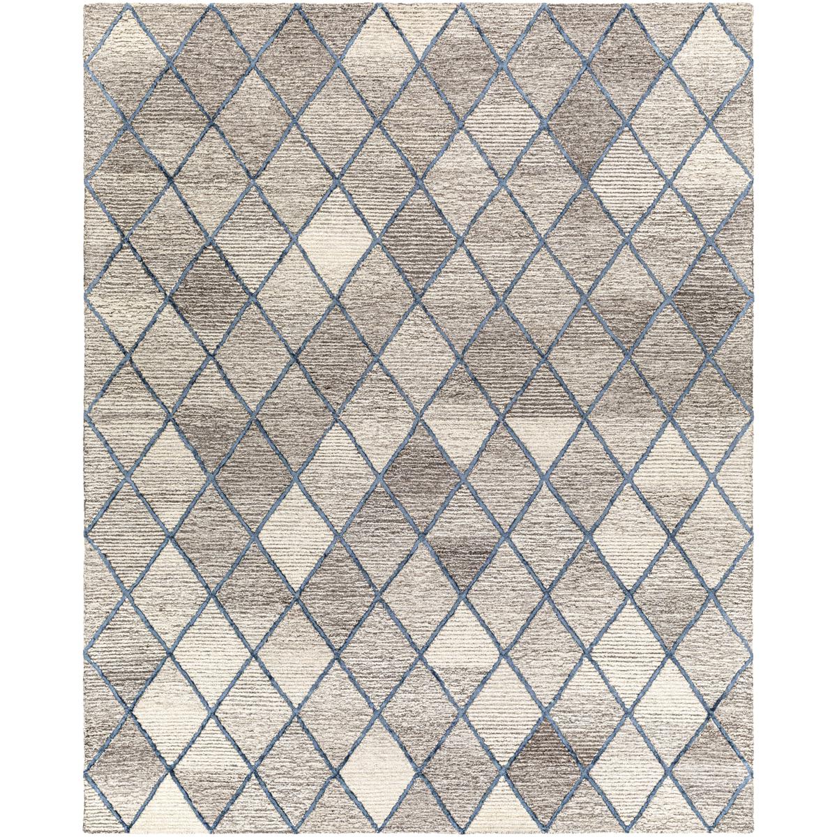 Surya EAT2301-810 Eaton 120 X 96 inch Taupe/Dark Brown/Light Beige/Ink Blue Handmade Rug in 8 x 10, Rectangle