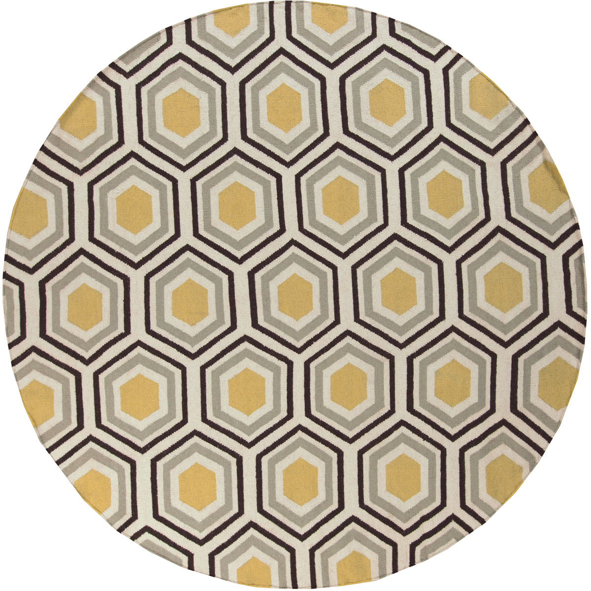 Surya FAL1037-8RD Fallon 96 X 96 inch Lime, Dark Brown, Beige Rug