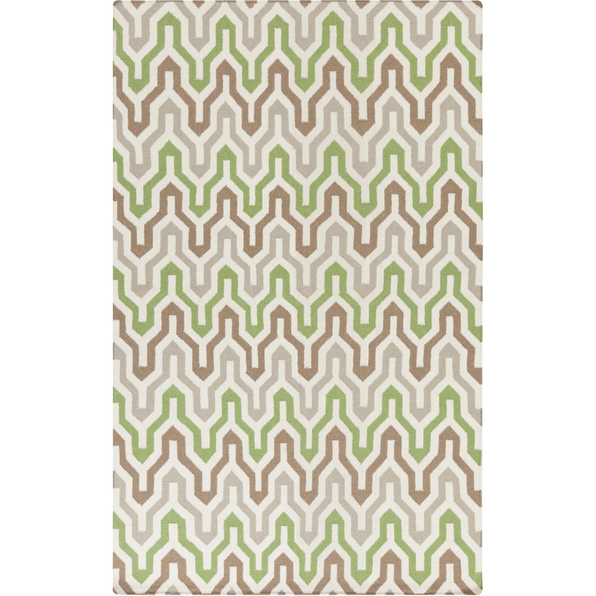 Surya FAL1107-58 Fallon 96 X 60 inch Dark Green, Ivory, Camel Rug