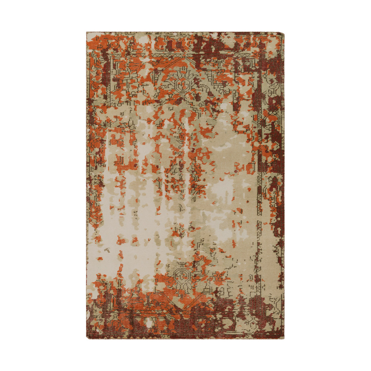 Surya HOO1019-23 Hoboken 36 X 24 inch Bright Orange/Dark Red/Dark Brown/Tan/Khaki/Ivory Rugs, Wool