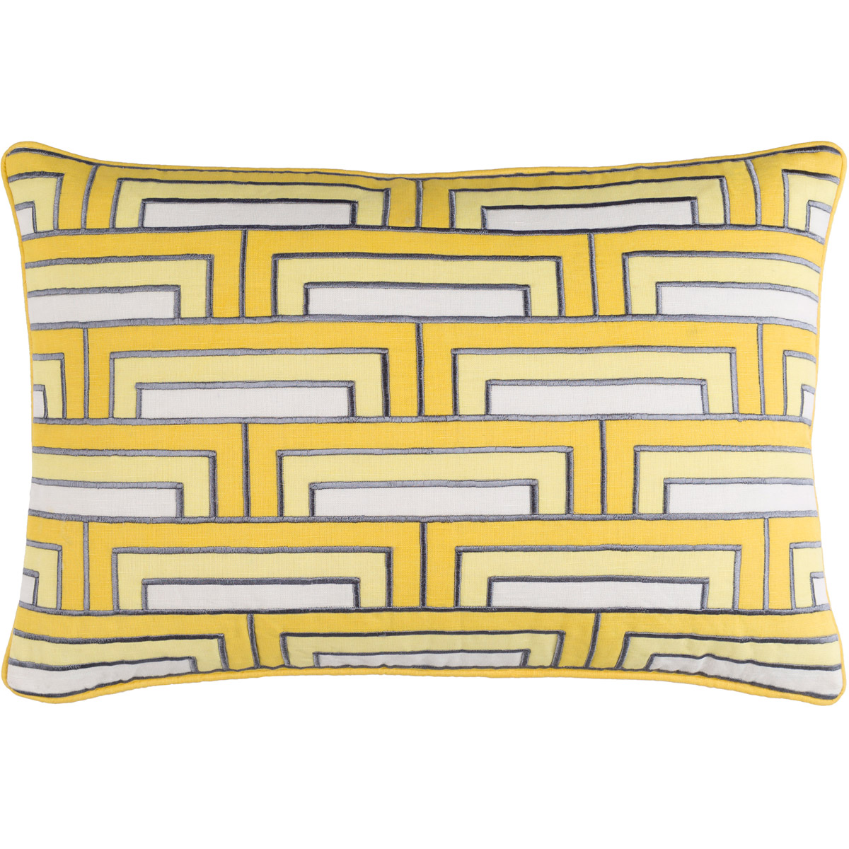 Surya MSP004-1320P Mod Steps 20 inch Charcoal, White, Saffron Pillow Kit