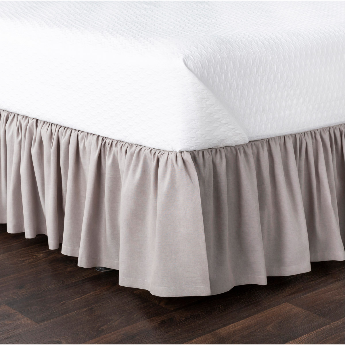 Surya RLSKT1000-QSKT Peyton Ruffle 80 X 60 inch Medium Gray Bedding
