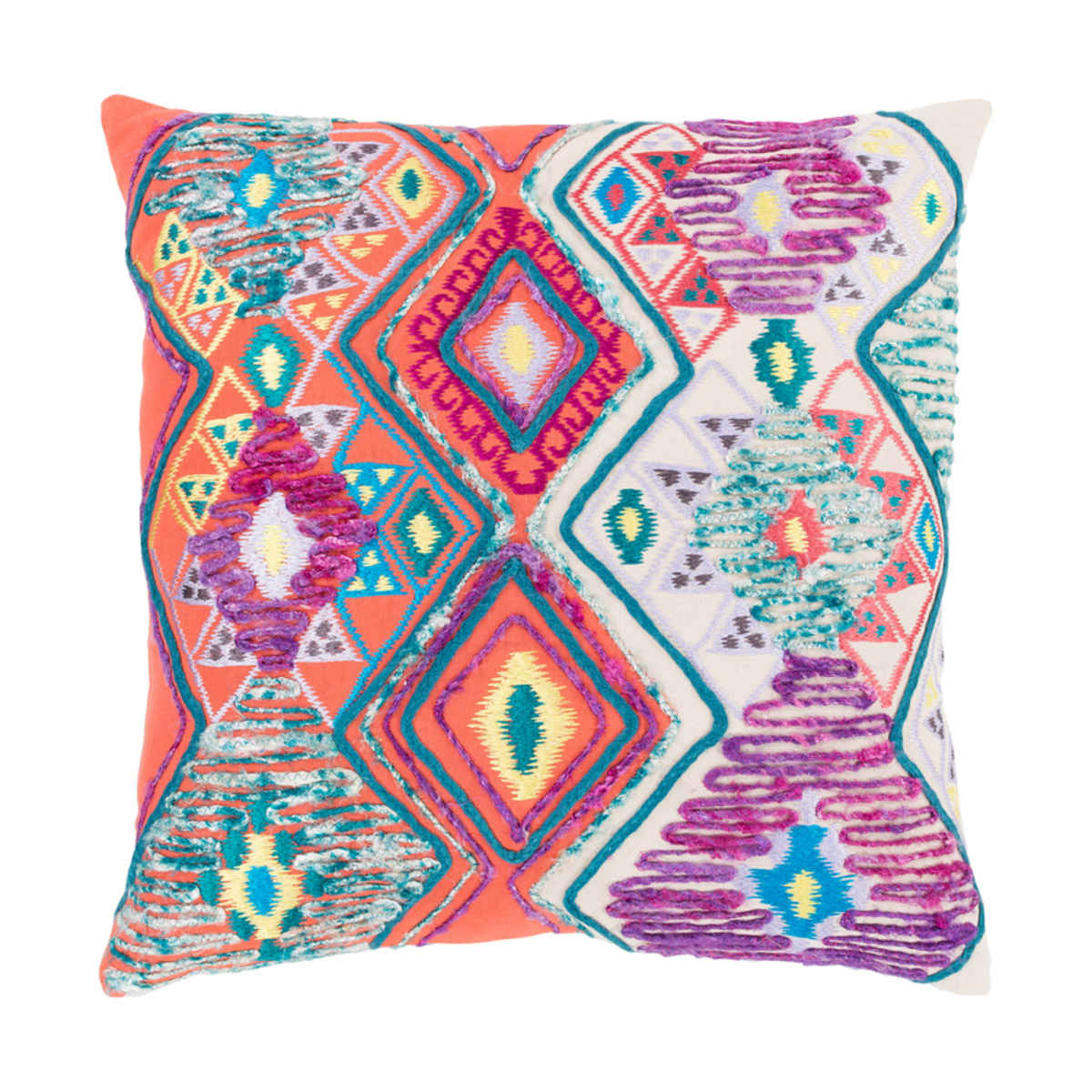 Surya SLD003-2222P Splendid 22 X 22 inch Cream and Bright Orange Pillow Kit