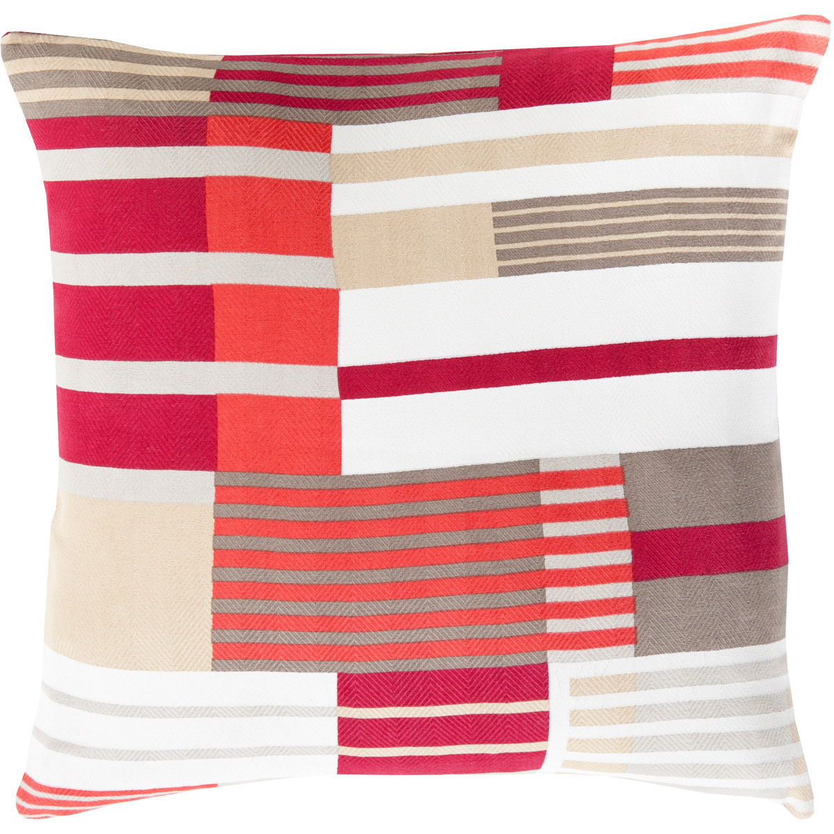 Surya TO001-2222P Teori 22 inch Dark Brown, Beige, White Pillow Kit