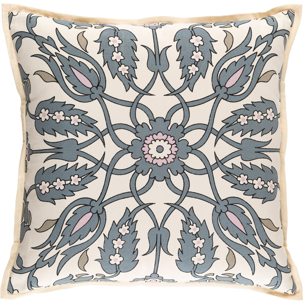 Surya VCT007-2222P Vincent 22 X 22 inch Medium Gray and Blush Throw Pillow